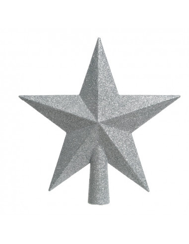 Cimier de sapin étoile argentée 19x4,2x19cm