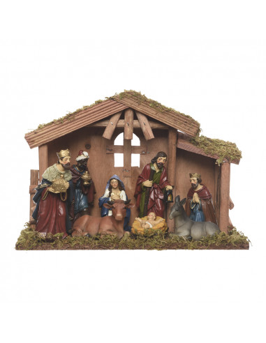 Naissance bethléem 8 figures 12cm 15x8x13cm