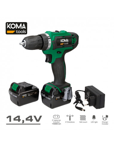 Perceuse / visseuse a batterie lithium-ion 14,4v 20x24cm koma tools