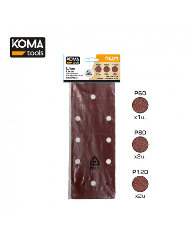 Lot de 5 papier de verre pour 08706 koma tools