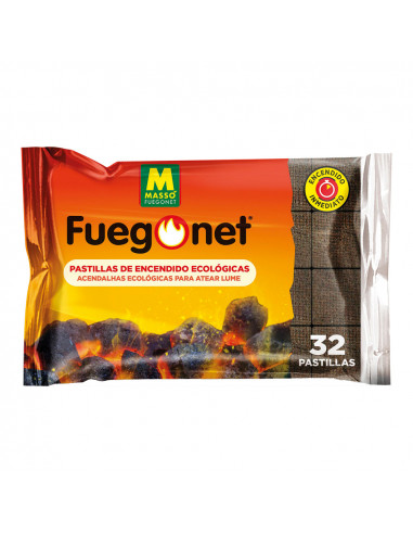 Pastilles d'alumage écologique 24+8 pcs fuegonet 231094 massó