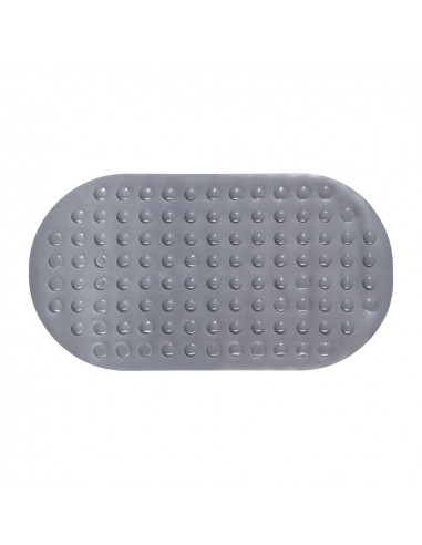 Tapis douche anti-dérapant pvc ovale gris 68x37cm