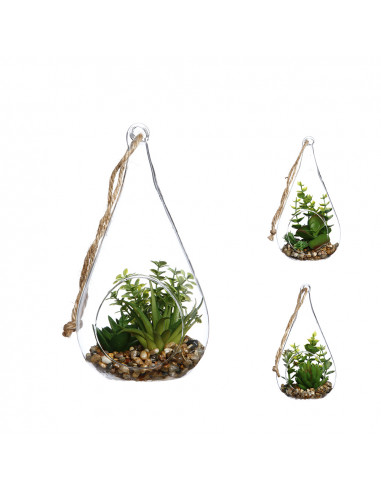 Vase avec plante décorative 10x19,5cm