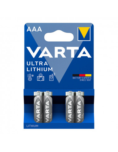 Pile varta ultra lithium aaa - lr03 (emballage 4 unit) ø10,5x44,5mm