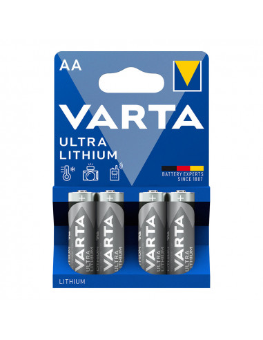 Pile varta ultra lithium aa - lr06 (emballage 4 unit) ø14,5x50,5mm