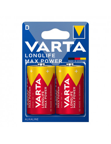 Pile varta long life max power d - lr20 (emballage 2 unit) ø34,2x61,5mm