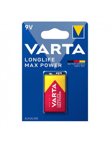 Pile varta long life max power 9v - 6lr61 (emballage 1 unid) 26,5x17,5x48,5mm