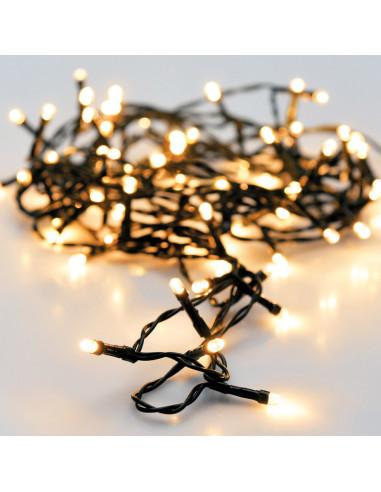 Guirlande 120 led lumière chaude usage extérieur 12m