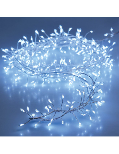 Guirlande lumineuse grappe câble argenté 100 lumière froide 1,5m