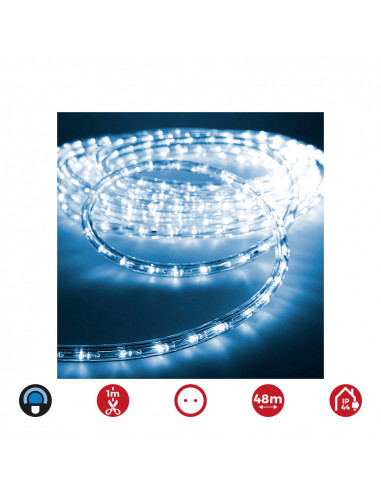 Tube flexiled 2 voies fixes 30 leds/m 48m bleu euro/m