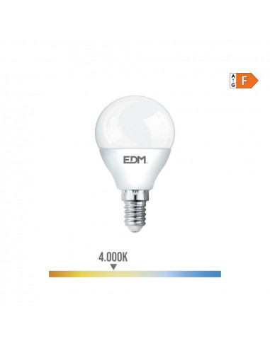 Ampoule sphérique led e14 7w 600lm 4000k lumière du jour ø4,5x8,2cm edm