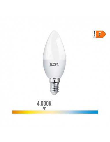 Ampoule bougie led e14 7w 600lm 4000k lumière du jour ø3.6x10.3cm edm