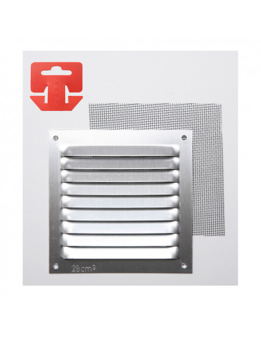 Grille avec toile moustiquaire alum 0.6 couleur naturelle 100x100mm (g)
