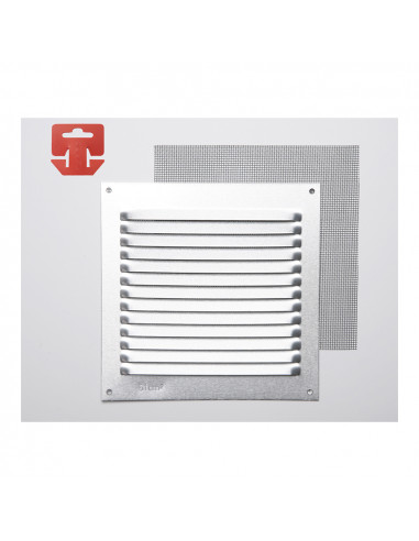Grille avec toile moustiquaire aluminium 0.6 couleur naturelle 150x150mm (g)