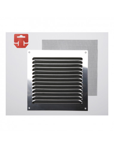 Grille avec toile moustiquaire 0.6 acier inoxydable 150x150mm (g)