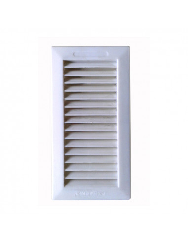 Grille de ventilation pour encastrer avec languette abs 13.3x26cm cadre blanc (g)