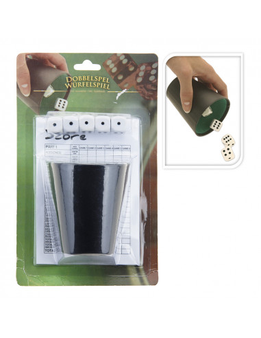Verre pour cubilete dice avec livre de 5 points et points