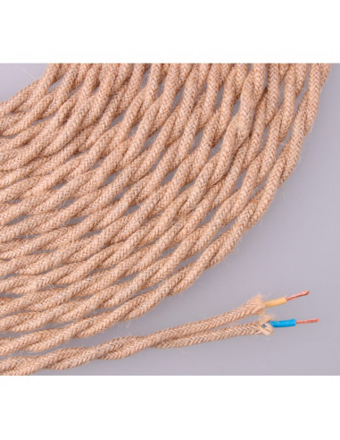 Cable de corde de jute tissé et tressé 2x0,75mm 25m euro/m
