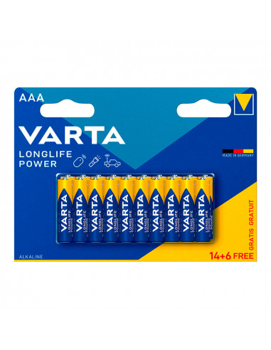 Pile varta longlife power aaa - lr03 (emballage 14+6 unit) ø10,5x44,5mm