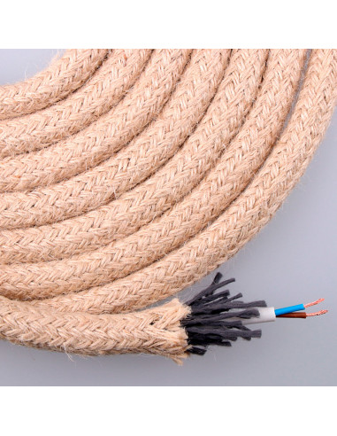 Cable de corde de jute ronde 2x0.75mm 20m euro/m