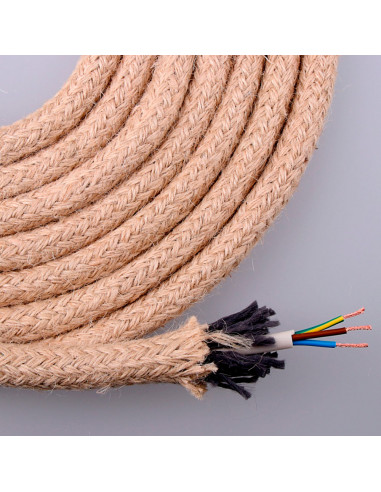 Cable de corde de jute ronde 3x0.75mm 20m euro/m