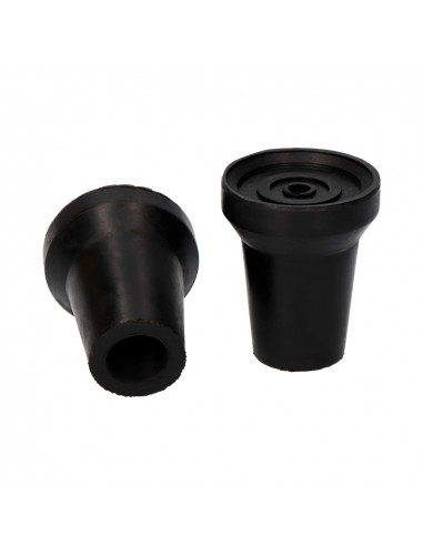Embout extérieur en caoutchouc pour bequille noir de ø17mm
