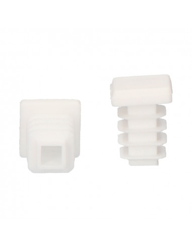 Embout blanc rentrant a ailettes carre 12x12mm
