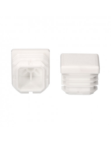 Embout rentrant blanc a ailettes carre 20x20mm