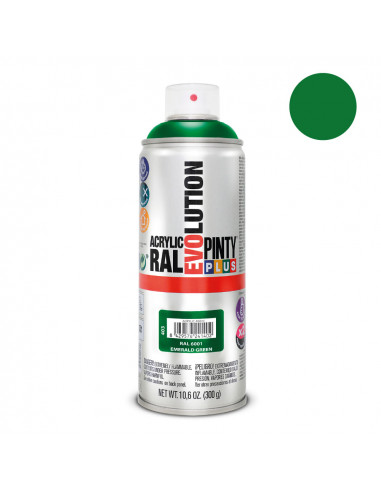 Peinture en aérosol pintyplus evolution 520cc ral 6001 vert emeraude