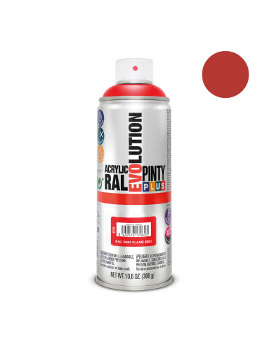 Peinture en aérosol pintyplus evolution 520cc ral 3000 rouge feu
