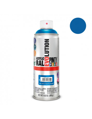 peinture en aérosol pintyplus evolution 520cc ral 5017 bleu signalisation