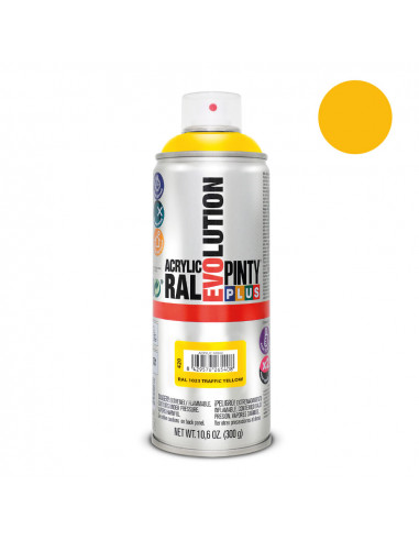 Peinture en aérosol pintyplus evolution 520cc ral 1023 jaune signalisation
