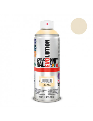 Peinture en aérosol pintyplus evolution 520cc ral 1015 ivoire clair