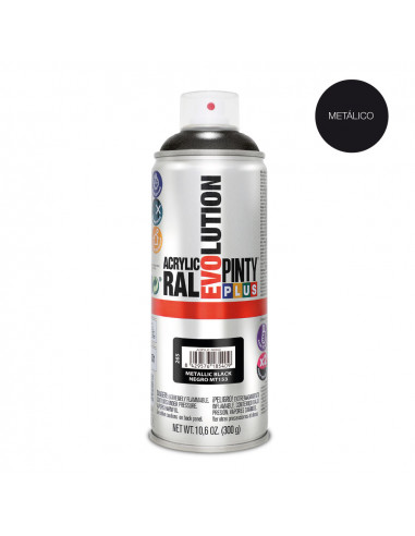 Peinture en aérosol pintyplus evolution metallisee 520cc noir mt153