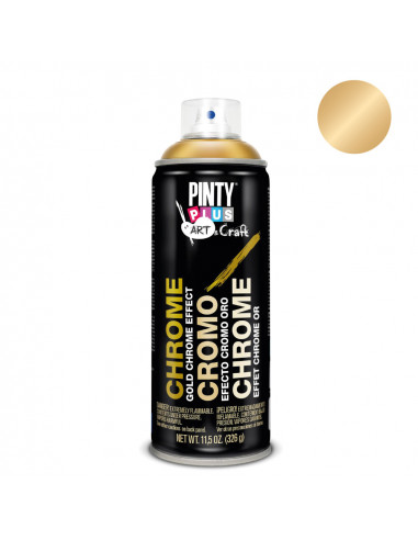 peinture en aérosol spray paint pintyplus art&craft 520cc effet chromé or c151
