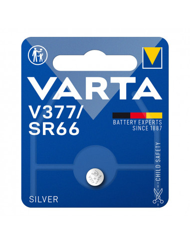 Micro pile bouton varta silver sr66 - v377 1,55v (emballage 1 unit) ø6,6x2,0 mm