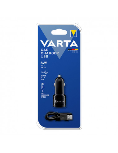 Adaptateur et chargeur varta pour voiture 2 usb 4,8a