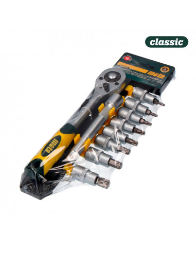 Ensemble 10 pièces. clés et accessoires enc. 1/2" torx cr.v ek641