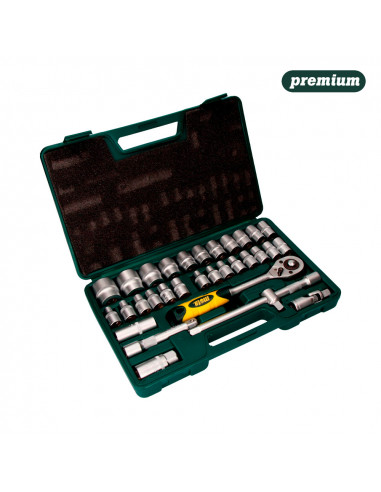 Kit de 32 douilles et accessoires 1/2'' cr.v. ek602. mota
