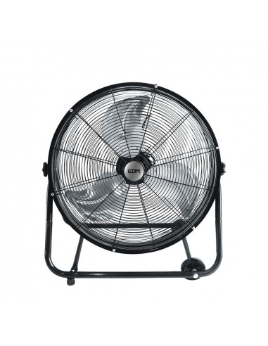Ventilateur de sol industriel avec roues. le noir. puissance: 180w lames: ø60x70cm edm