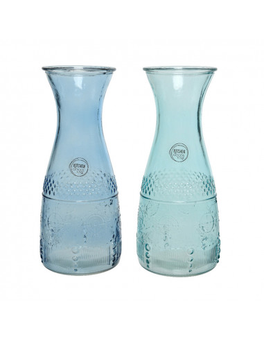 Bouteille en verre avec relief. diam 10 x 25 cms. capacité 1100 ml.