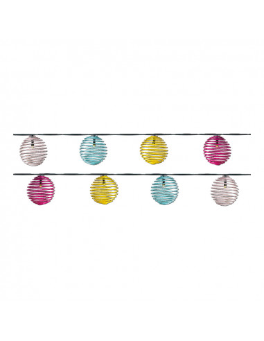 Guirlande solaire multicolore10 leds avec cable en metal pour extérieur. 4,7m