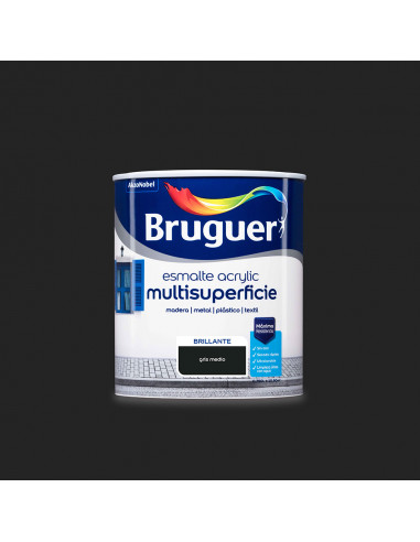 Esm.acrylique multisp.brillant gris demi 0,750l 5057524 bruguer