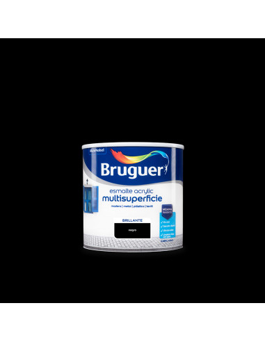 Esm.acrylique multisp. brillant noir 0,250l 5160658 bruguer