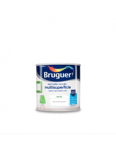 Esm.acrylique multisp.blanc mat permanent 0,250l 5160685 bruguer