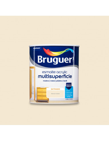 Esm.acrylique multisp.satiné blanc cassé 0,750l 5057452 bruguer