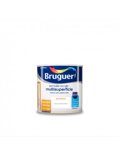 Esm. acrilique multisp. satiné blanc permanent 0,250l 5160660 bruguer