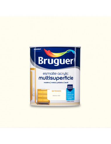 Esm. acrylique multisp.satiné blanc cassé 0,750l 5298130 bruguer