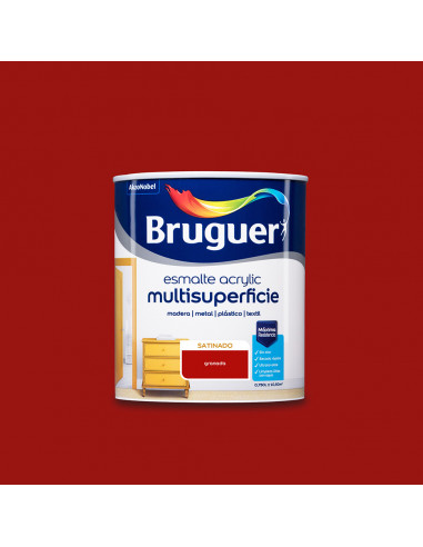 Esm.acrylique multisp. satiné 0,750l grenade 0,750l 5057494 bruguer