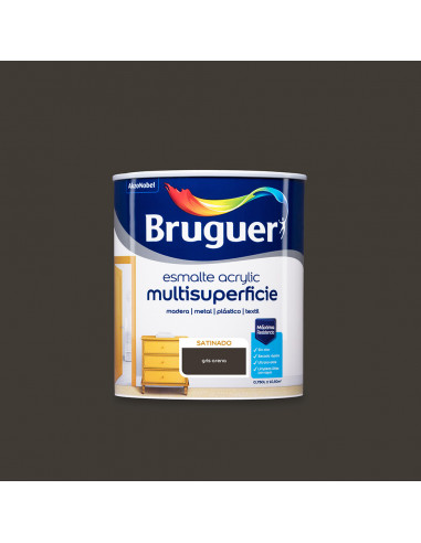 Esm.acrylique multisp.satiné gris sable 0,750l 5161515 bruguer
